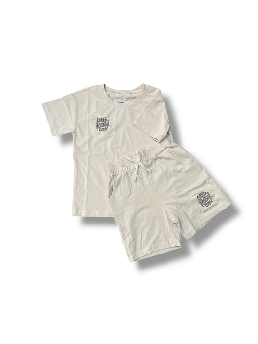 Little Rebel Crew – Zomersetje beige
