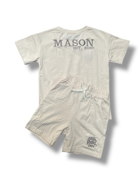 Little Rebel Crew – Zomersetje beige