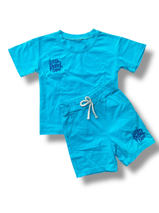 Little Rebel Crew - Zomersetje Turquoise