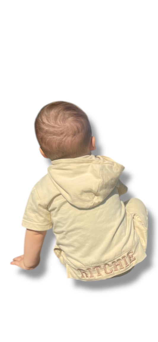 Zomersetje met Hoodie – Little Rebel Crew - Beige