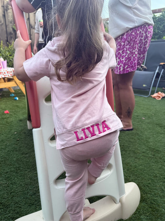 Zomersetje met Hoodie – Little Rebel Crew - Roze