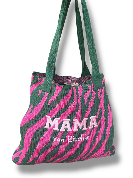 Gepersonaliseerde Mamatas – Zebra Print Roze – “Mama van...”