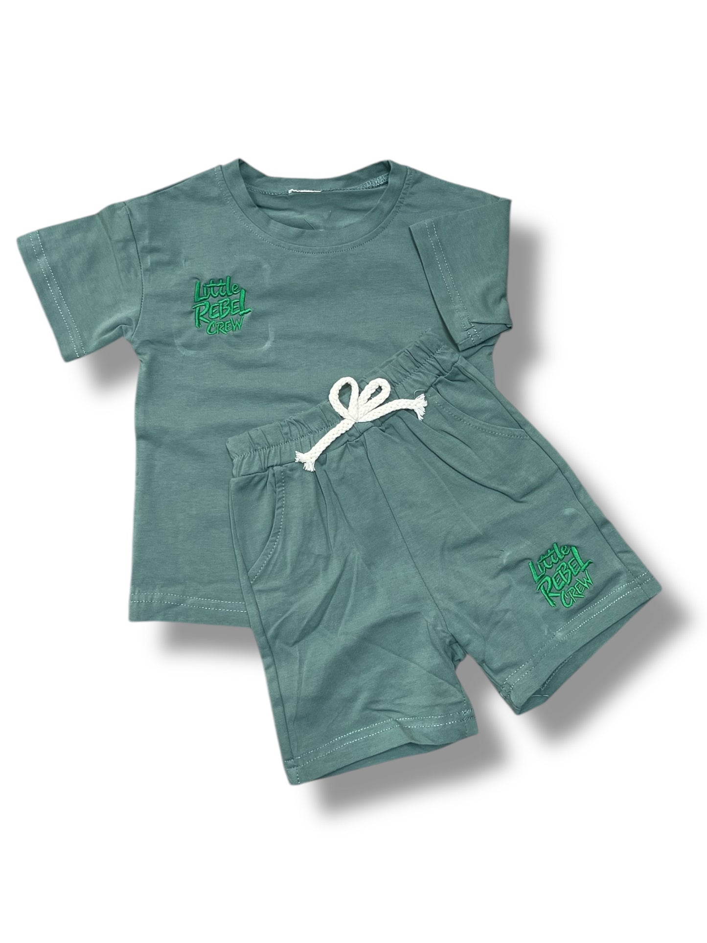 Little Rebel crew - Zomersetje Legergroen